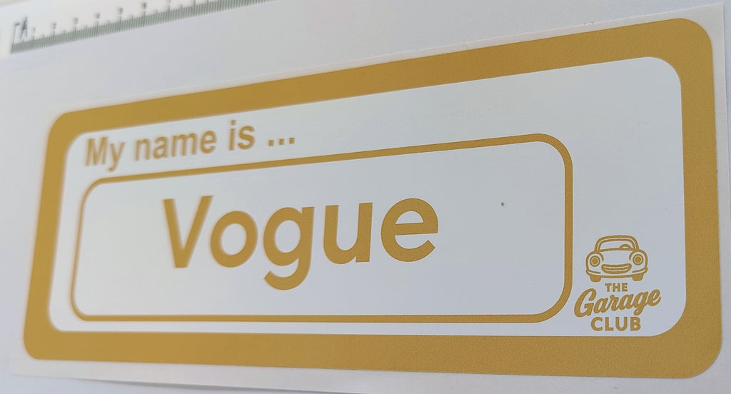 Personalised Car Name Vinyl Decal – Design 1