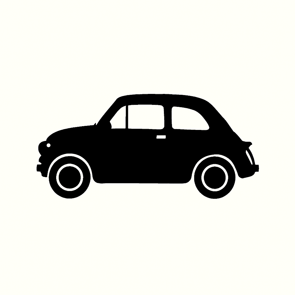 Classic Car Silhouette - Fiat 500