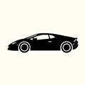 Classic Car Silhouette - Lamborghini Huracan